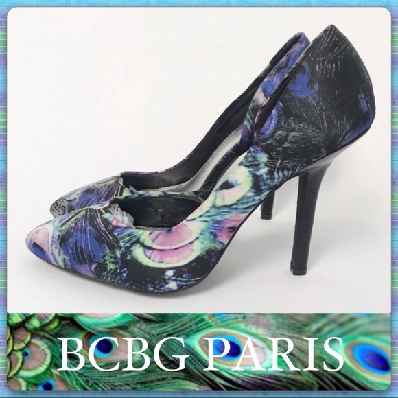 BCBG Paris Shoes - BCBG PARIS peacock feather stilettos size 8-1/2